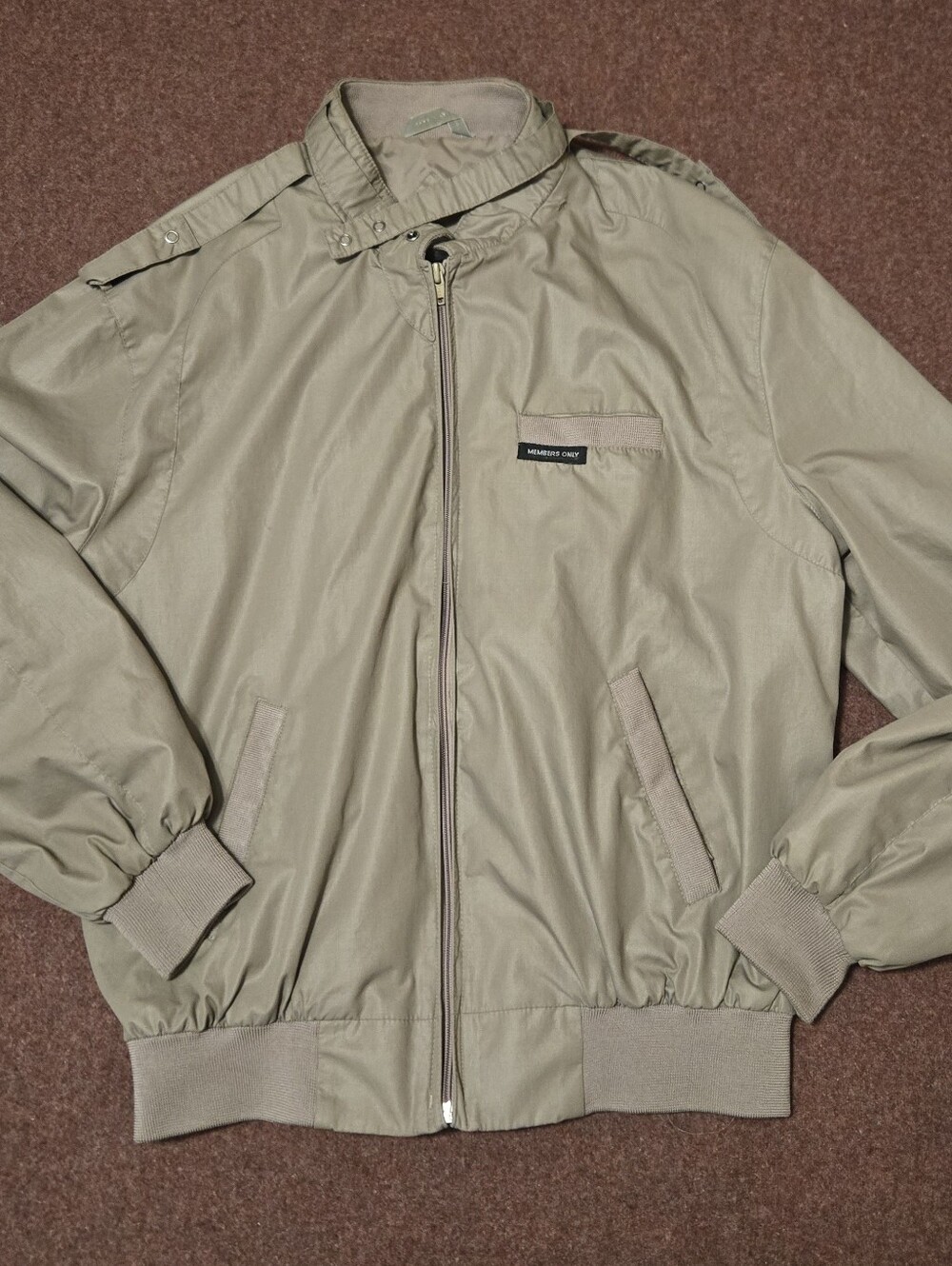 Members Only Cafe Racer Jacket 42 Long Brown Windbreaker Europe Craft Hong Kong